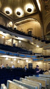 ASTC Members had a quick visit to the Orpheum Theatre as it loaded in for an event.  The adjustable orchestra seating floor was an interesting feature.
