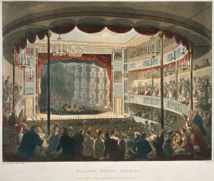 Image of a production at Sadler Wells Theatre, London circa 1808 (Image courtesy of Wikipedia – public domain)